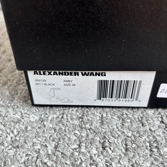 Alexander Wang Abby Cut Out Sandals, Black Leather Silver Hardware, Size 38/7.5 - Picture 12 of 13